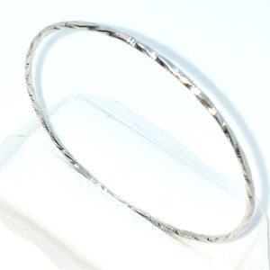 Silver Bangle Bracelets plain full round twisted